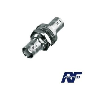 Adaptador Doble BNC Hembra para Chasis, Hermético y de Montaje en D-Plano, Níquel/ Oro/ Delrin. RFB-1135 27803 - RF INDUSTRIES,LTD