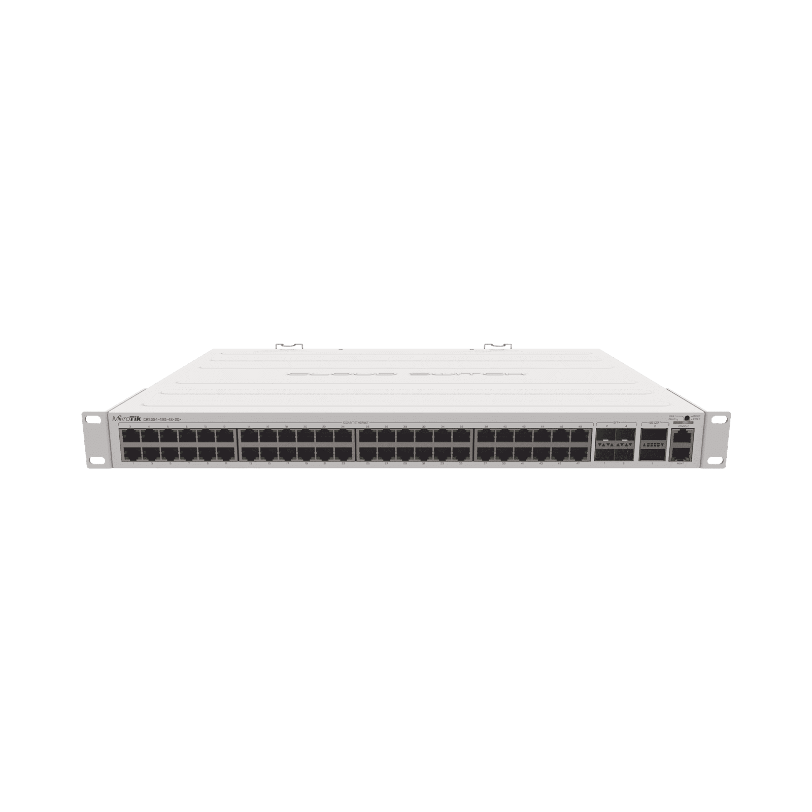 (CRS354-48G-4S+2Q+RM) Cloud Router Switch 48 puertos Gigabit Ethernet, 4 puertos SFP+ 10G, 2 puertos QSFP+ 40G, Montaje en Rack CRS354-48G-4S+2Q+RM 177929 - MIKROTIK