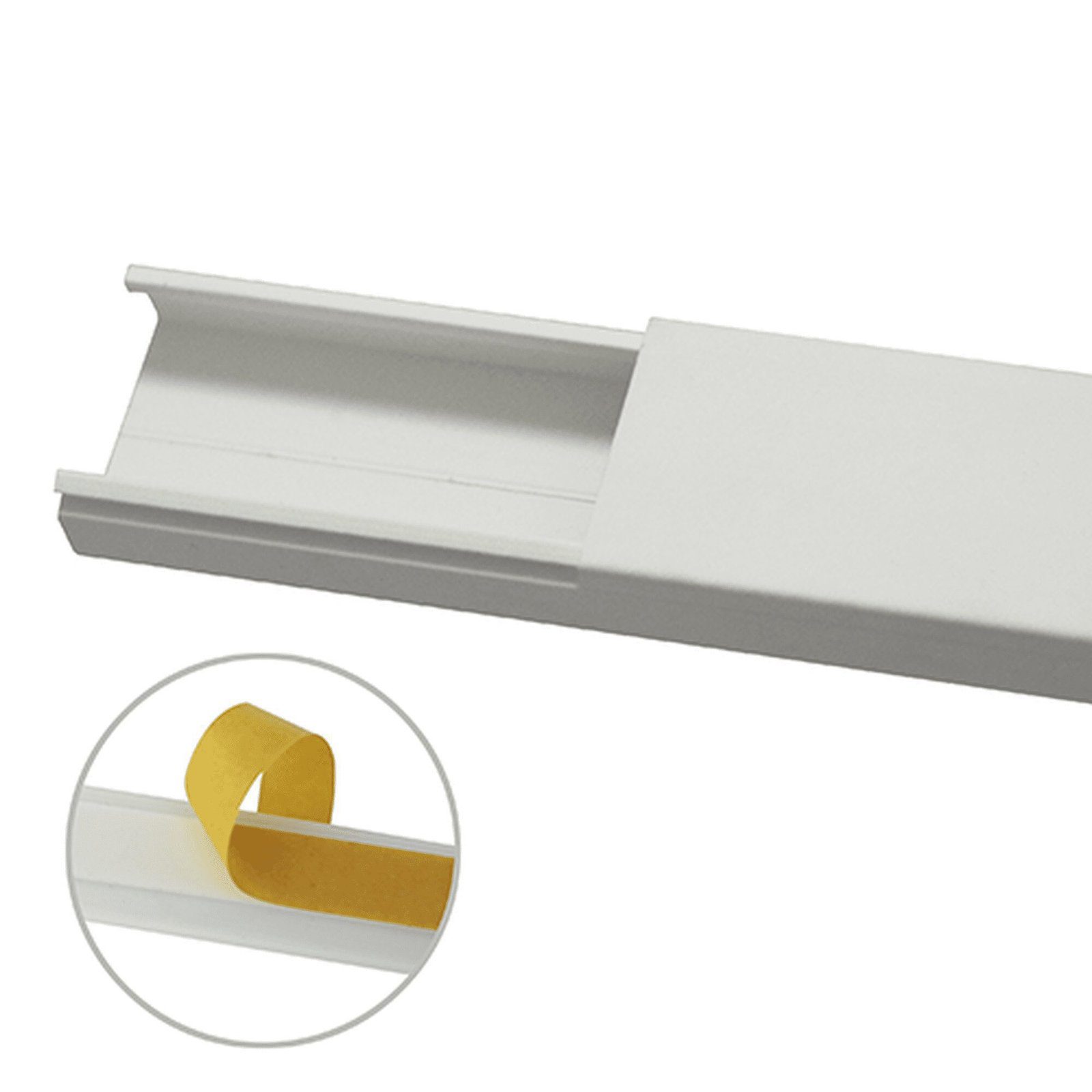 Canaleta en color blanco sin división, 35 x 17 mm tramo 6 pies, con cinta adhesiva (5301-21262) TMK-1735-SD-CC - THORSMAN