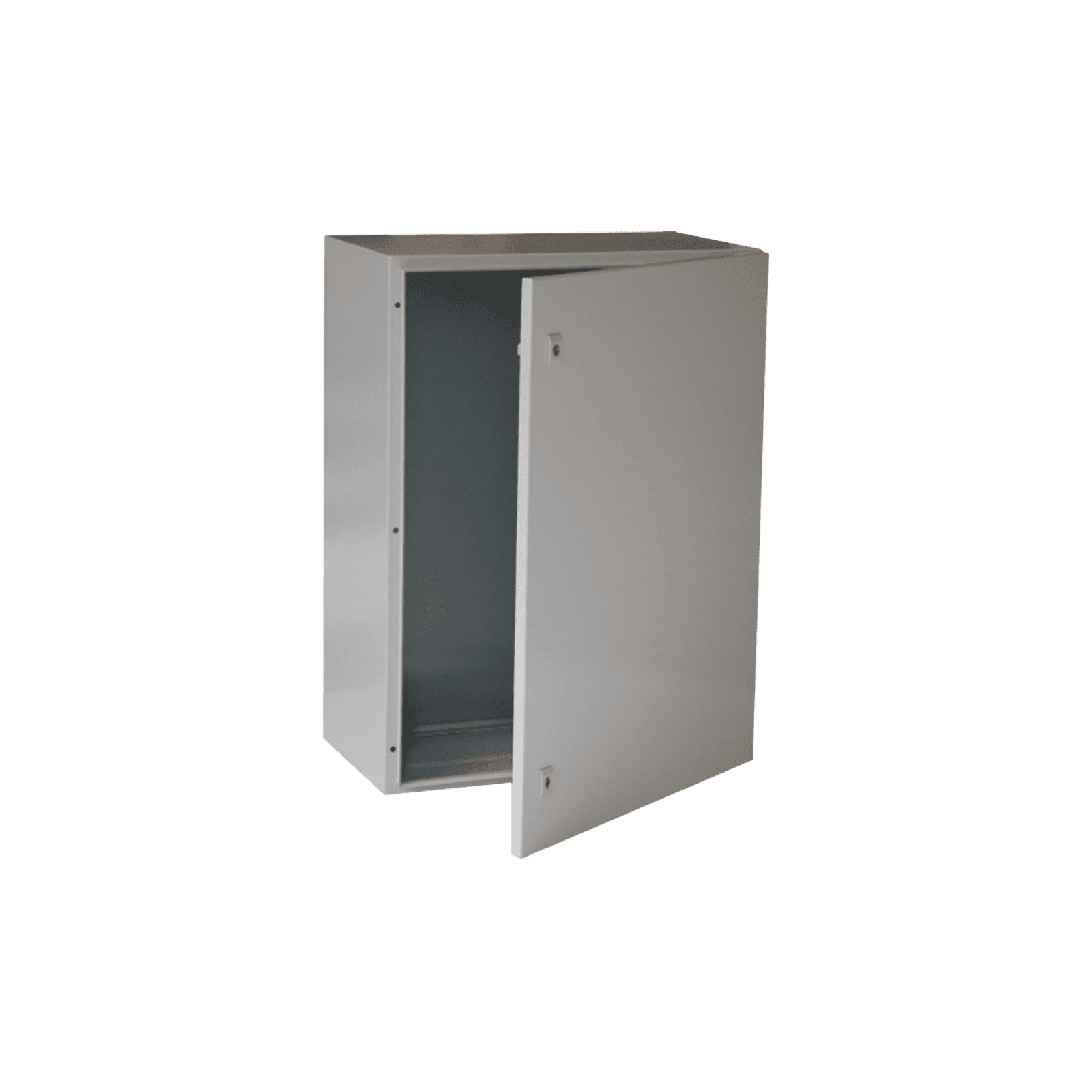 Gabinete de Acero IP66 Uso en Intemperie (600 x 800 x 300 mm) con Placa Trasera Interior Metálica y Compuerta Inferior Atornillable (Incluye Chapa y Llave T). PST-6080-30A 154669 - PRECISION