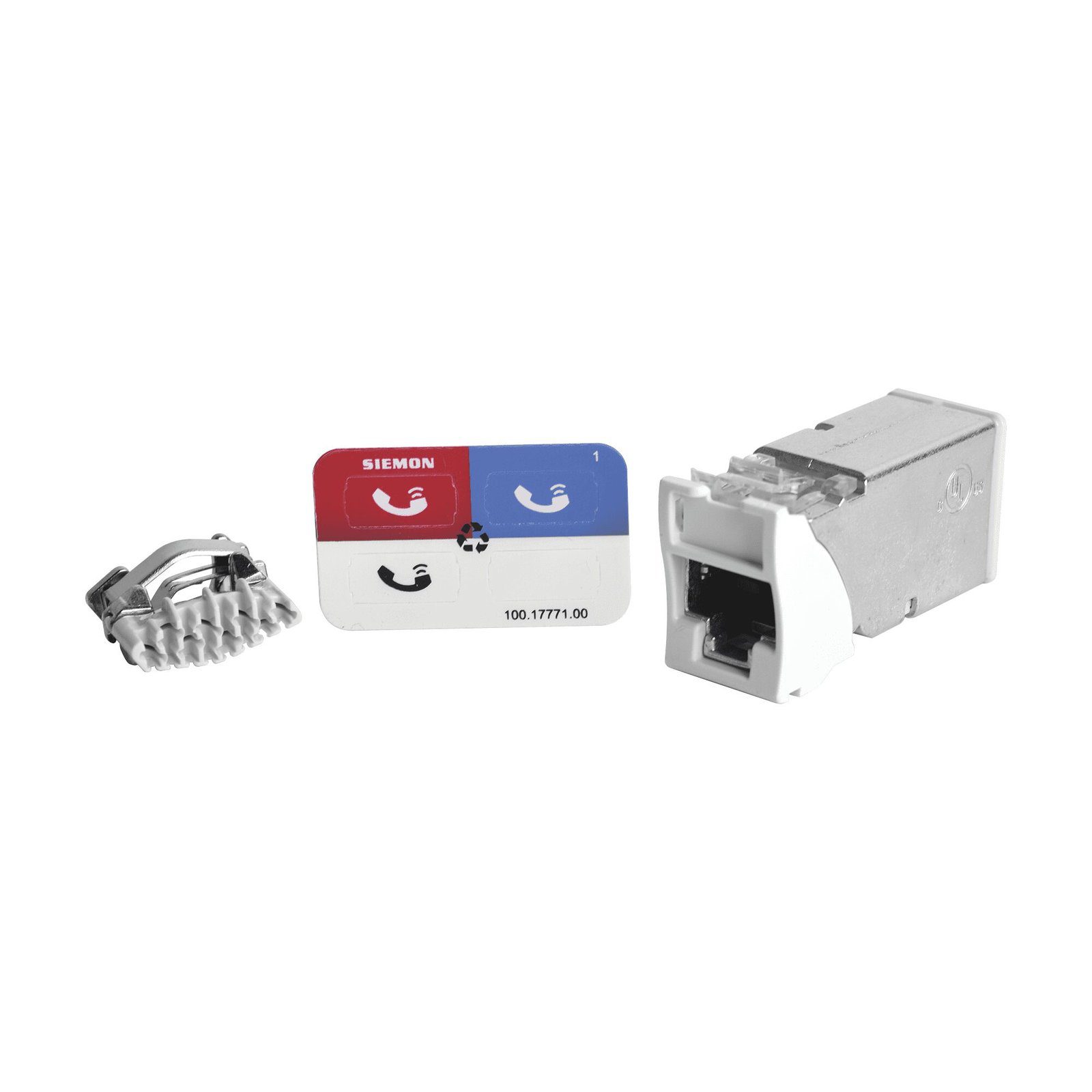 Jack Z-MAX Cat6A, Blindado, Montaje híbrido en Placa de Pared (Plano y Angulado), Color Blanco, Versión Bulk (Sin Empaque Individual) Z6A-S02B - SIEMON