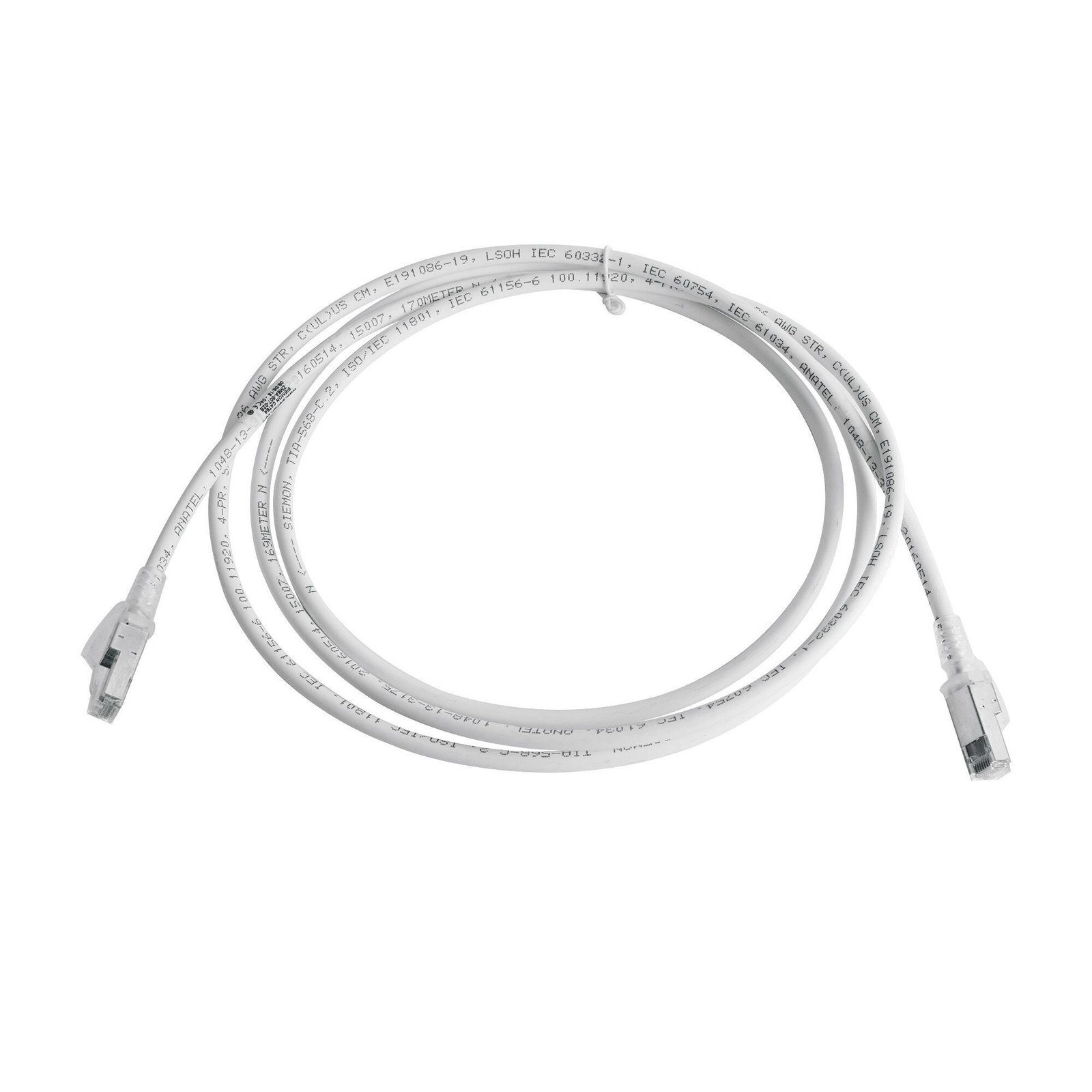 Patch Cord Z-MAX Cat6A S/FTP, CM/LS0H, 7ft, Color Blanco ZM6A-S07-02 - SIEMON