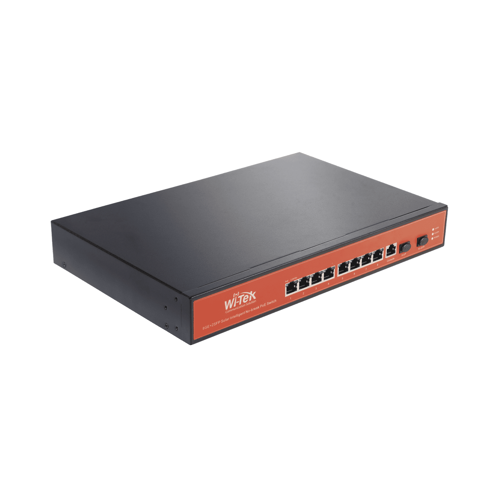 Switch Administrable Capa 2 de 8 puertos 10/100/1000 PoEaf/at + 2 x SFP Gigabit, con respaldo para energía solar WI-PMS310GF-UPS-PLUS 170792 - WI-TEK