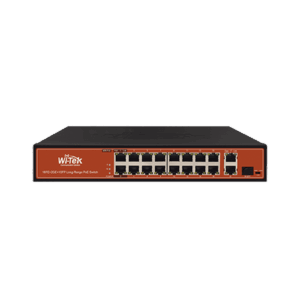 Switch PoE (802.3af/at/bt) / No administrable de largo alcance / Hasta 250m / 16 x 10/100Mbps (PoE) + 2 x 100/1000Mbps + 1 x SFP / 200 W WI-PS518G 170794 - WI-TEK