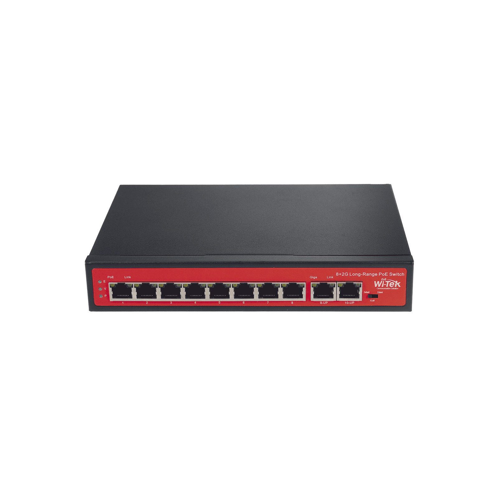 Switch PoE (802.3af/at/bt) / No administrable de largo alcance / Hasta 250m / 8 x 10/100Mbps (PoE) + 2 x Puertos Gigabit Uplink, / Hasta 120 W WI-PS210G 189891 - WI-TEK