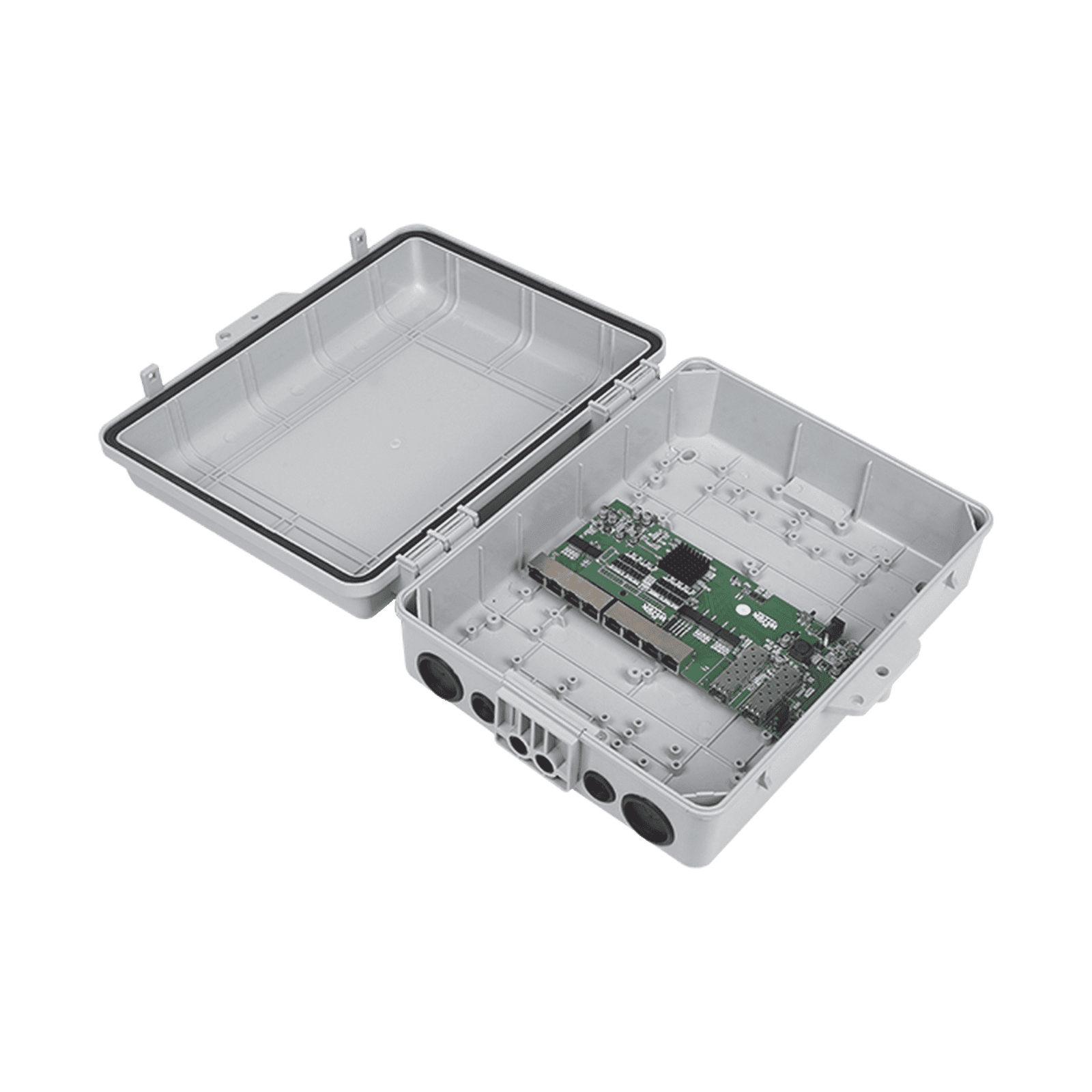 Switch WISP/FTTx con 7 puertos PoE inverso de 24V Pasivo (PoE in), 1 puerto PoE out de 24V + 2 SFP, Integrado con Gabinete NEMA IP67 para exterior WI-PS310GFR-O 170797 - WI-TEK