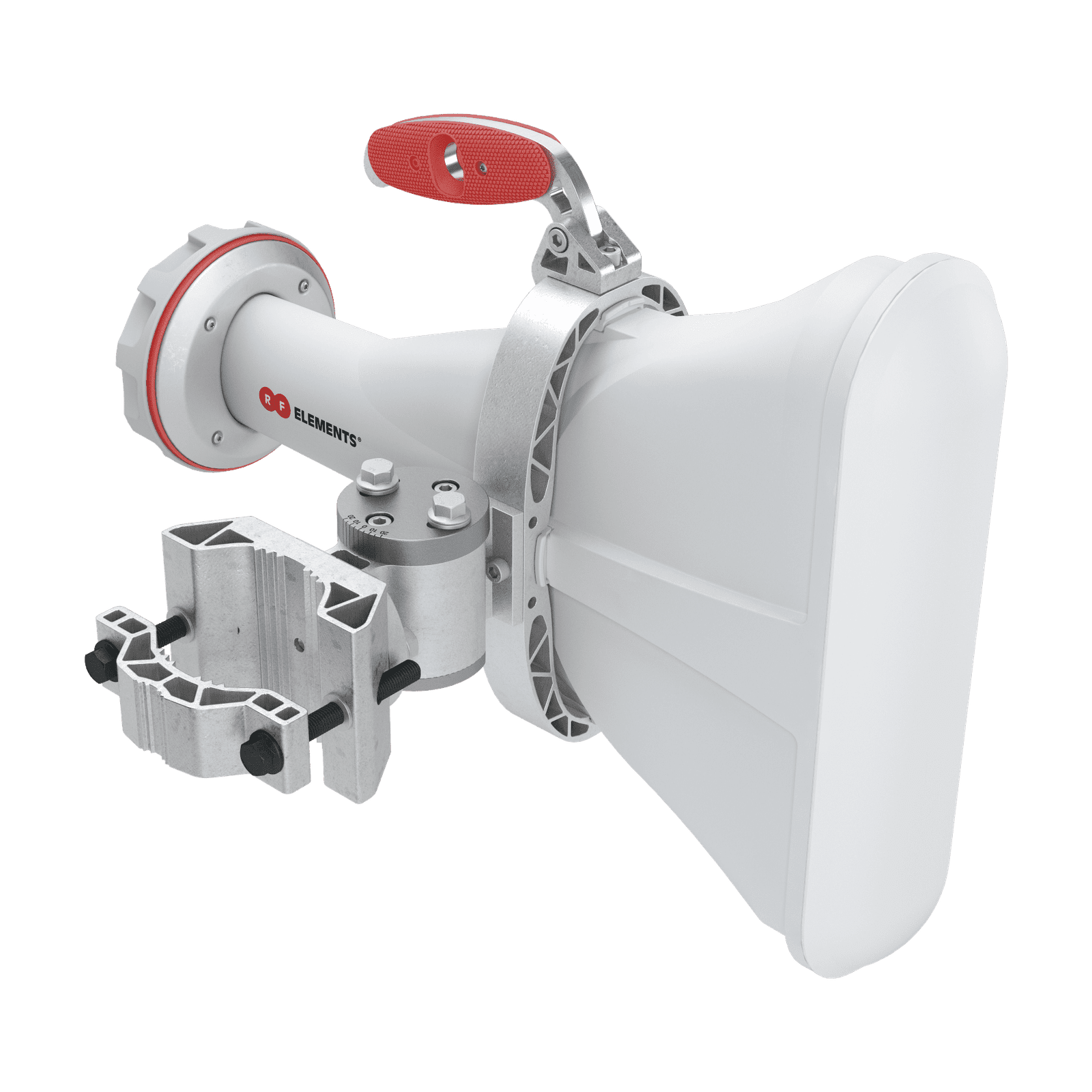 Antena asimétrica de 60° (60°H 25°V) 17 dBi tipo cuerno 5180-6000 MHz altamente eficiente, sin cables, sin perdidas, sin lóbulos listas para TwistPort, Montaje mejorado AH60-TP 215467 - RF ELEMENTS