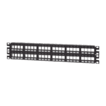 Panel de Parcheo Modular Keystone (Sin Conectores), Numerado y Espacio para Etiquetas, de 48 puertos, 2UR NKPP48FMY 74322 - PANDUIT