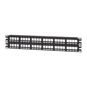 Panel de Parcheo Modular Keystone (Sin Conectores), Numerado y Espacio para Etiquetas, de 48 puertos, 2UR NKPP48FMY 74322 - PANDUIT
