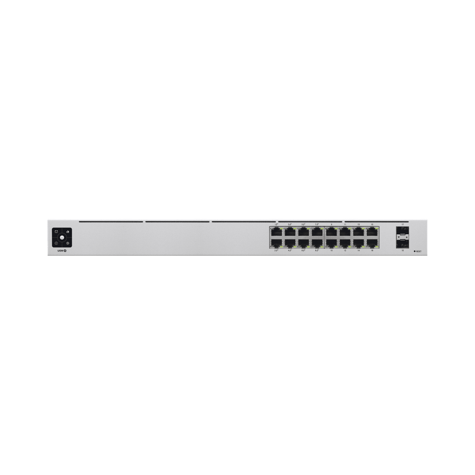 UniFi Switch USW-16-POE Gen2, Capa 2 de 16 puertos (8 puertos PoE 802.3af/at + 8 puertos Gigabit) + 2 puertos 1G SFP, 42W, pantalla informativa USW-16-POE - UBIQUITI NETWORKS