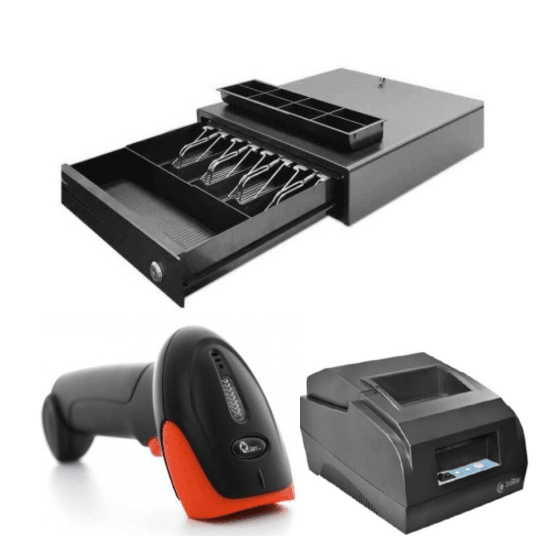 Kit de Punto de Venta Economico (Cajon de Dinero, Lector de Codigo de Barras, Impresora de Tickets)