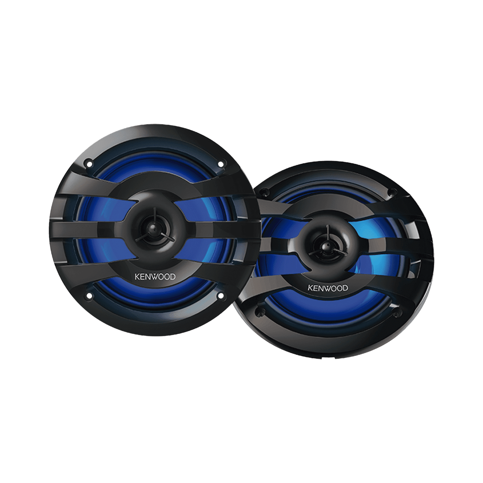 Par de altavoces fabricados en grado marinos en rejilla color negro de 6.5″ con iluminación led,  potencia máxima de 260 W KFC1673MRBL - JVC KENWOOD
