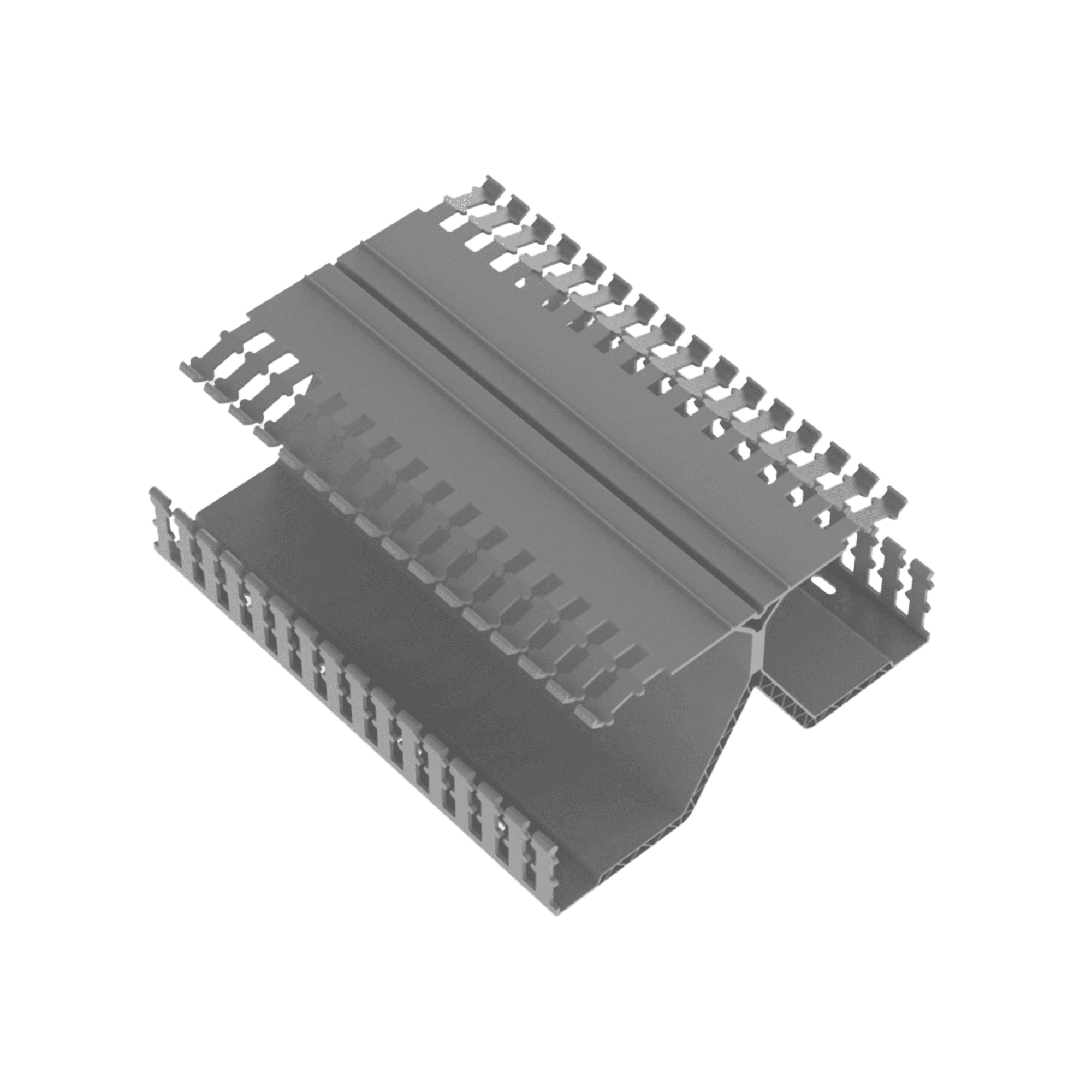 Canaleta Ranurada PanelMax de PVC, Montaje en Riel Din Estándar de 35 mm, 4.12 in de Ancho x 8.23 in de Alto y 1.83 m de Largo, Color Gris DRD44LG6 - PANDUIT