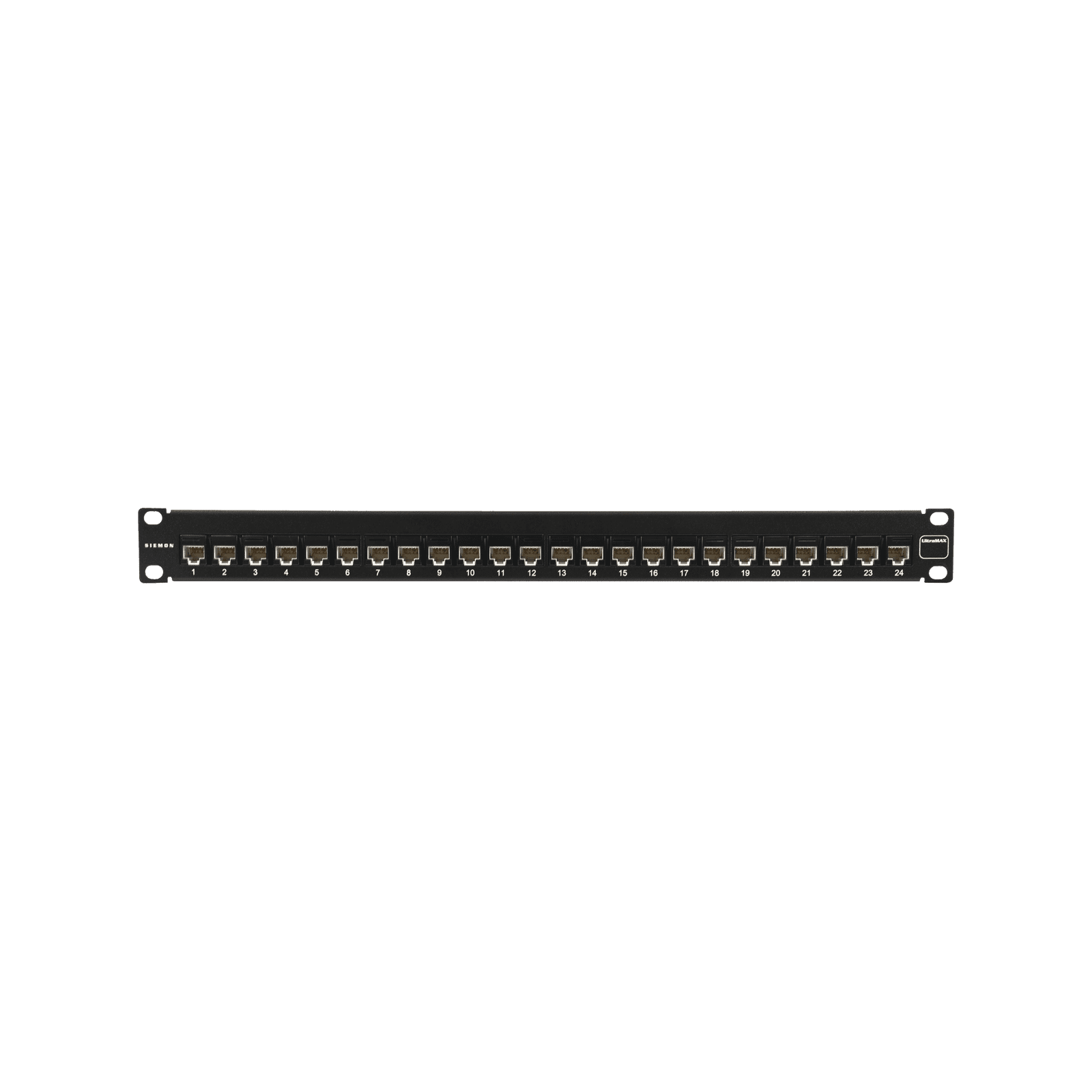 Patch Panel UltraMAX. UTP, Precargado con Jacks Cat5e, 24 Puertos, Plano, 1U UP5-F1-24L-RS - SIEMON