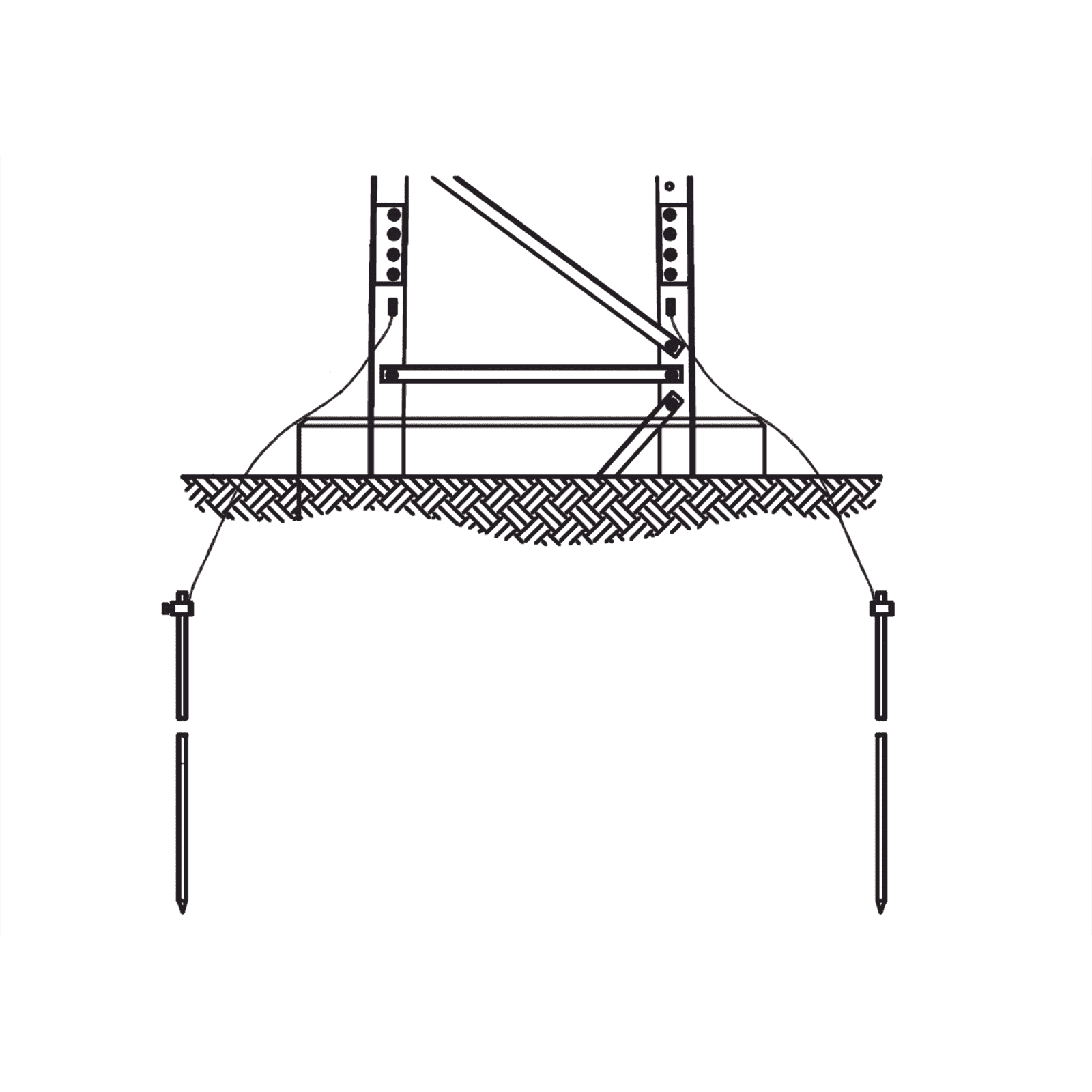 Sistema de Aterrizaje en 3 Piernas para Torre SUPER TITAN. Para Sec. 13 a 21. TRY-ST-GROUND3 177071 - Trylon