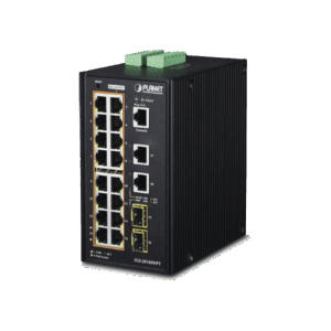 Switch Industrial Administrable 16 puertos 10/100/1000 T 802.3at PoE + 2 Puertos 10/100/1000 T + 2 puertos 100/1000 X SFP IGS-20160HPT 94790 - PLANET