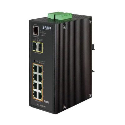 Switch Industrial Administrable Capa 2, 8 puertos PoE Gigabit 802.3af/at, 2 Puertos SFP de 1 / 2.5 Gigabit, Entrada de Voltaje Secundaria para Fuente Redundante IGS-10020HPT 81914 - PLANET
