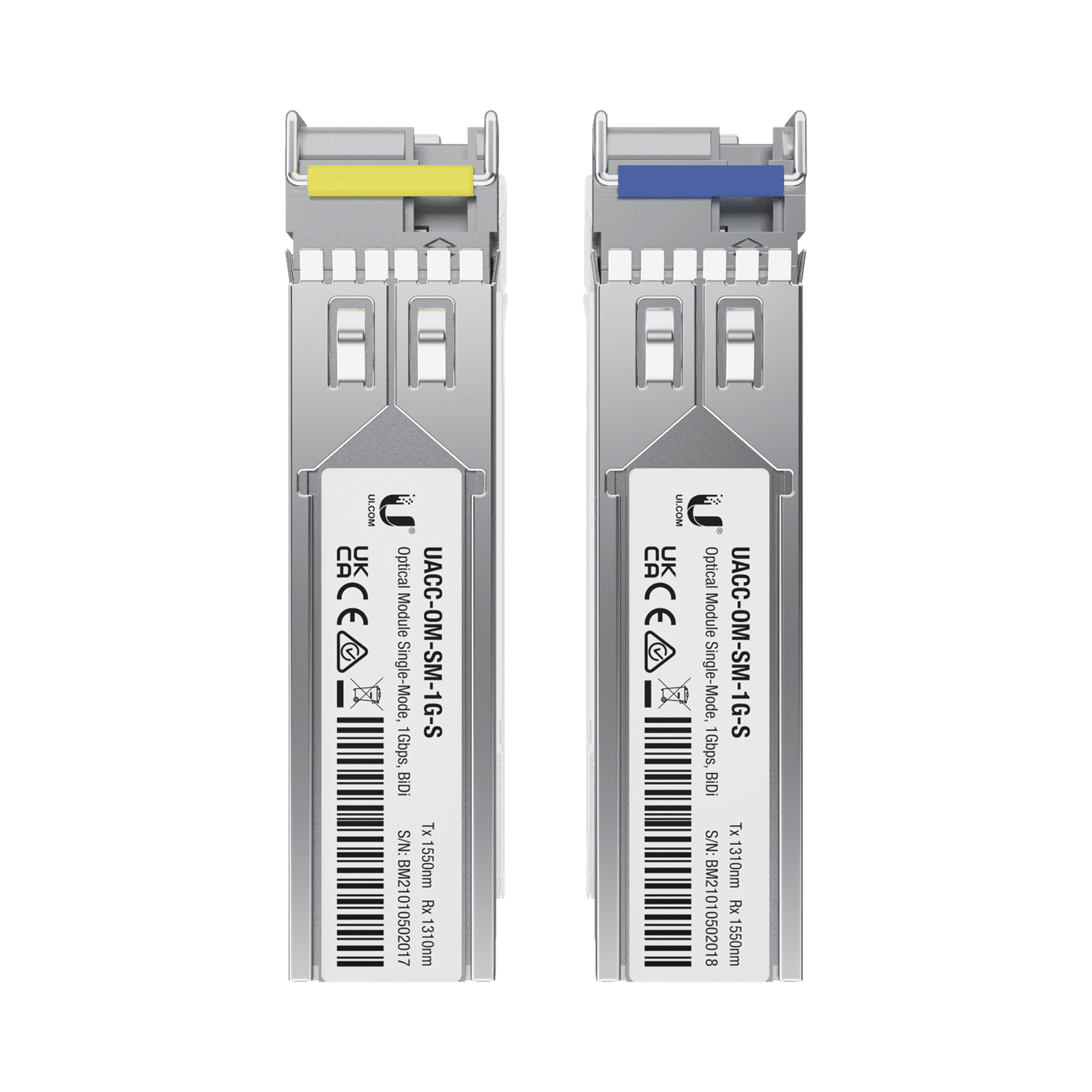 UFiber Módulo SFP, transceptor MiniGibic MonoModo 1.25 Gbps, distancia 3km, un conector LC, incluye 2 tranceptores UACC-OM-SM-1G-S-2 - UBIQUITI NETWORKS