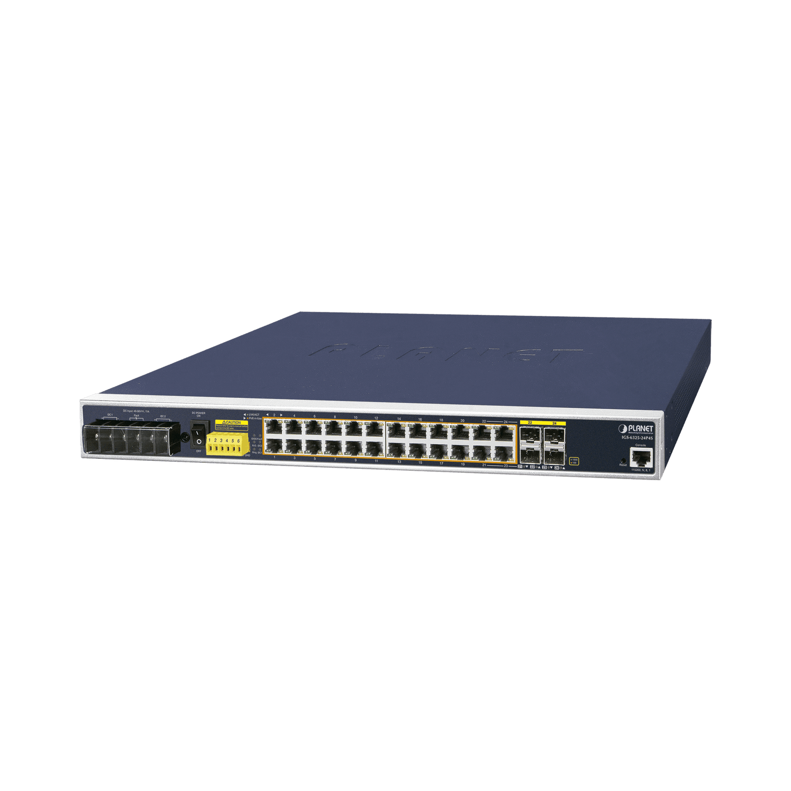 Switch PoE Industrial Capa 3, Con 24 Puertos PoE Gigabit  802.3af/at, 4 Puertos SFP Compartidos 100 / 1000X, Soporta temperaturas extremas de -40 ~ 75°C IGS-6325-24P4S 186693 - PLANET