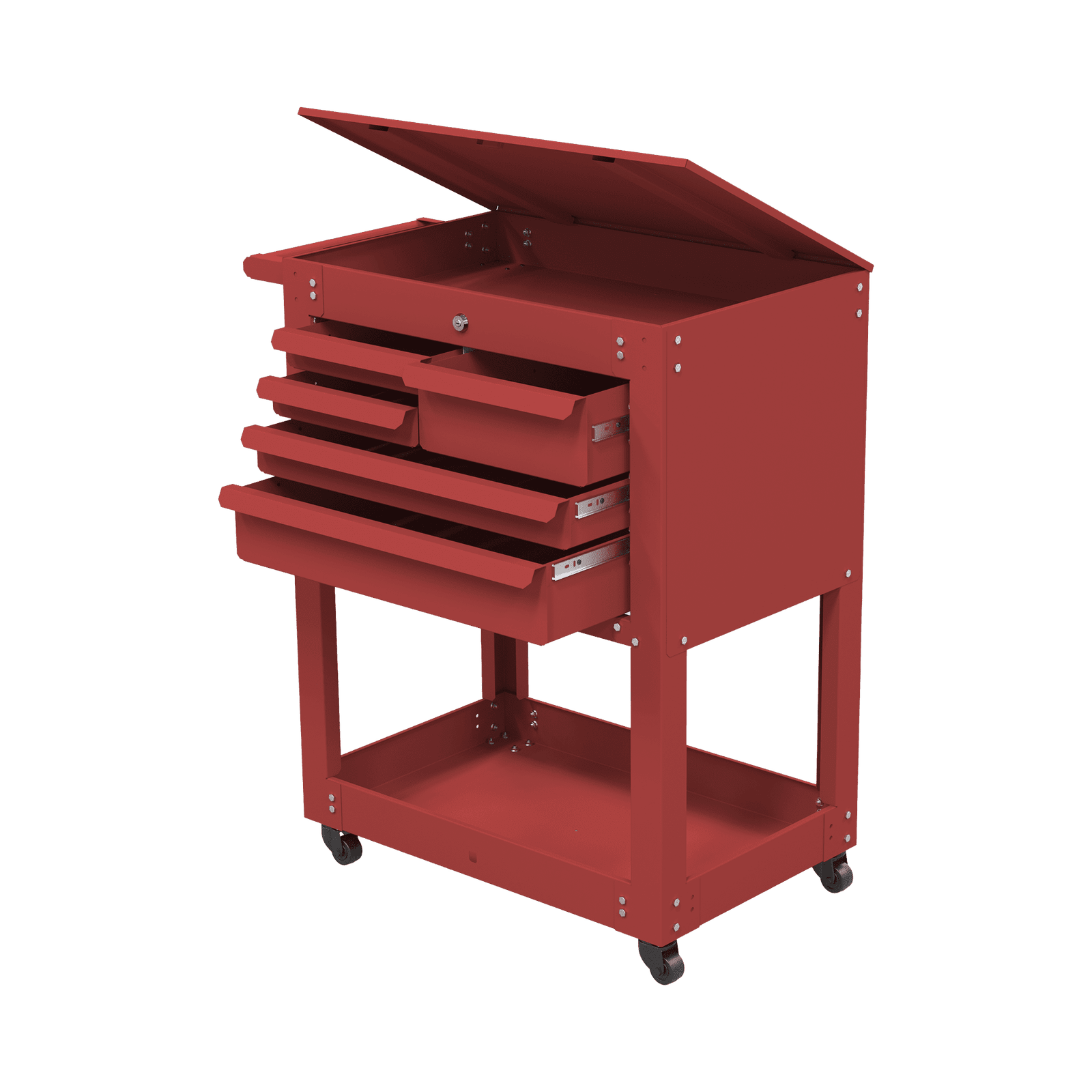 Carro para Herramental Metálico Uso Rudo 1 Cajón Superior con Chapa / 5 Cajones Deslizables / Charola Inferior /  77 x 94 x 50 cm  (An x Al x Prof.) PST-WT-CAR 208602 - PRECISION