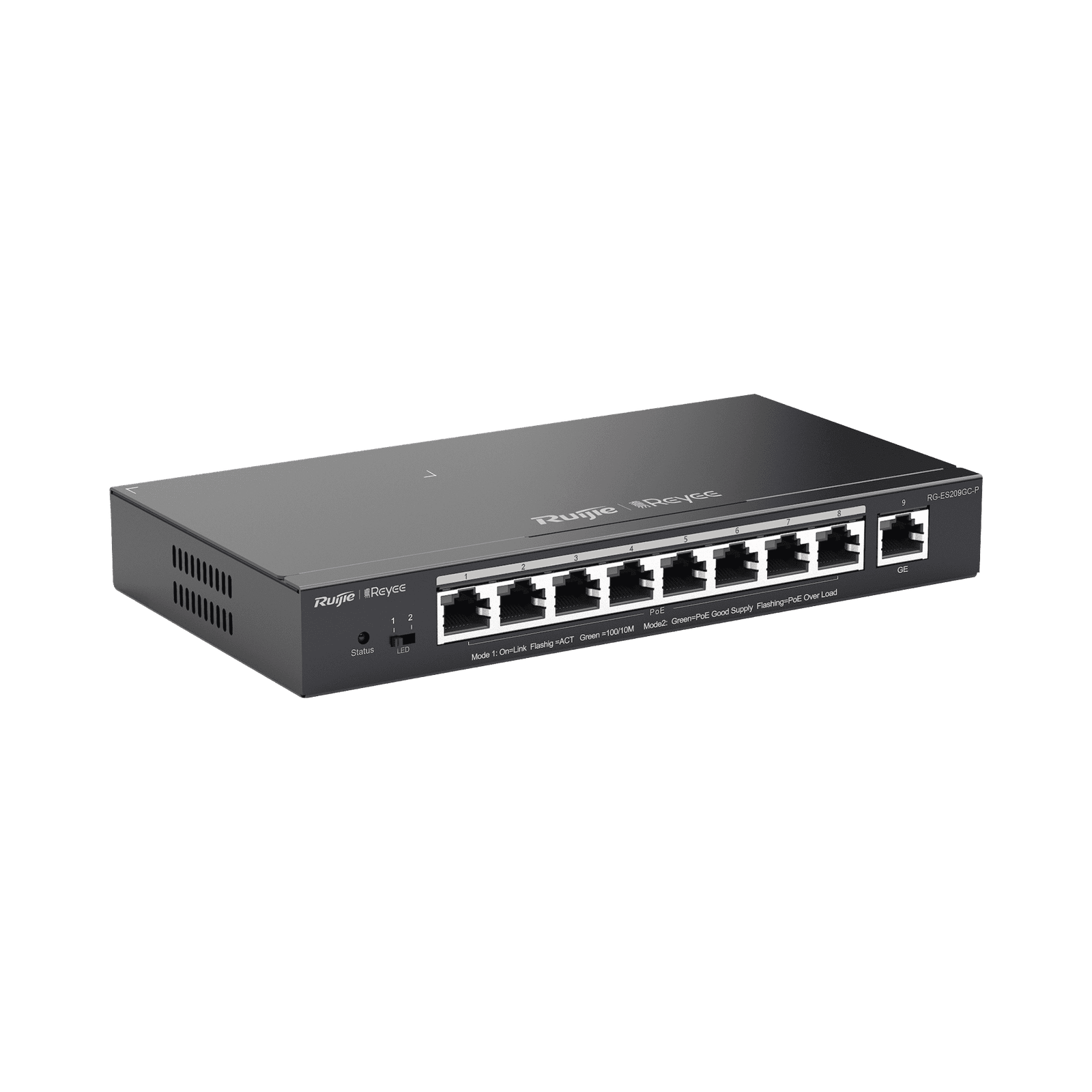 Switch Administrable 8 Puertos PoE+ 802.3af/at Gigabit, gestión gratuita desde la nube, 120w RG-ES209GC-P 208173 - RUIJIE
