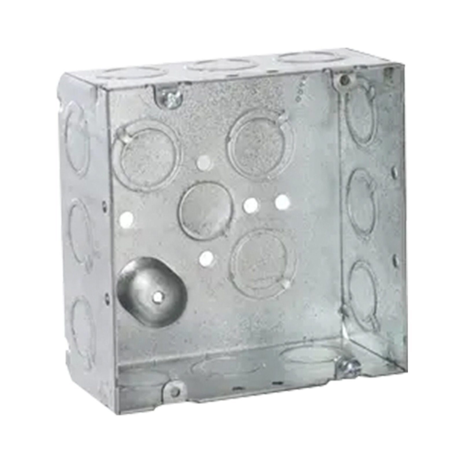 Caja Cuadrada 4 11/16 x 4 11/16″/ Profundidad de 2- 1/8″/ Cuenta 1 Entrada de 1/2″ y 15 TKO (1/2″-3/4″). HUB-257 - RACO