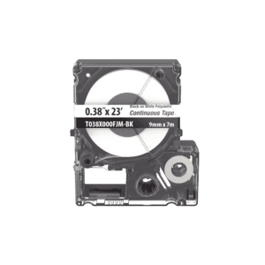 Casete de Etiquetas de Poliolefina de Cinta Continua, Color Negro Sobre Blanco, Uso Interior/Exterior, 9 mm de Ancho x 7 Metros de Largo T038X000FJM-BK - PANDUIT