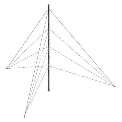 Kit de Torre Arriostrada de Piso de 54 m Altura con Tramo STZ45 Galvanizado Electrolítico (No incluye retenida). KTZ-45E-054 75882 - SYSCOM TOWERS
