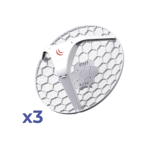 Paquete 3 (LHG 5) Cliente y PtP en 5 GHz 802.11 a/n, Antena Integrada de 24.5dBi, Hasta 316mW de Potencia. RBLHG5KIT 221373 - MIKROTIK