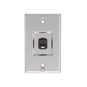Placa de Pared Telefónica, Salida de 1 Puerto Keystone, Con Jack Cat6 Estilo 110 de Impacto, de Acero Inoxidable KWPK6 - PANDUIT