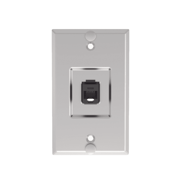 Placa de Pared Telefónica Placa de Pared Telefónica, Salida de 1 Puerto Keystone, Con Jack Cat6 Estilo 110 de Impacto, de Acero Inoxidable KWPK6 - PANDUIT