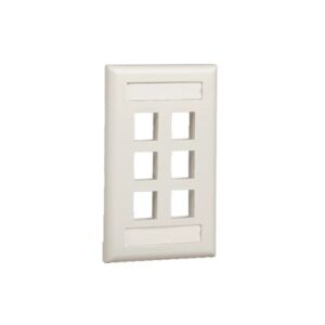 Placa de Pared Vertical, Salida Para 6 Puertos Keystone, Con Espacios Para Etiquetas, Color Blanco NK6FWHY - PANDUIT