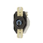 Receptáculo de Media Vuelta Industrial para Empotrar/ 20A  250V/ 2 Polos 3 Hilos/ NEMA L6-20R / Color Negro. HUB-HBL-2320 - HUBBELL