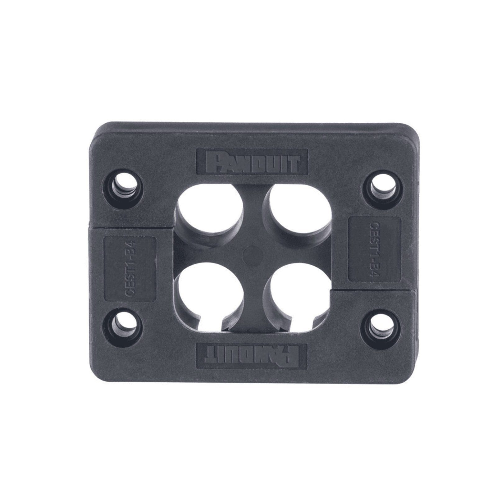 Pasacables de 4 Orificios de Marco Rectangular de 1.81″ X 1.42″, IP54,  para Cables Terminados, color Negro CEST1-B4 - PANDUIT