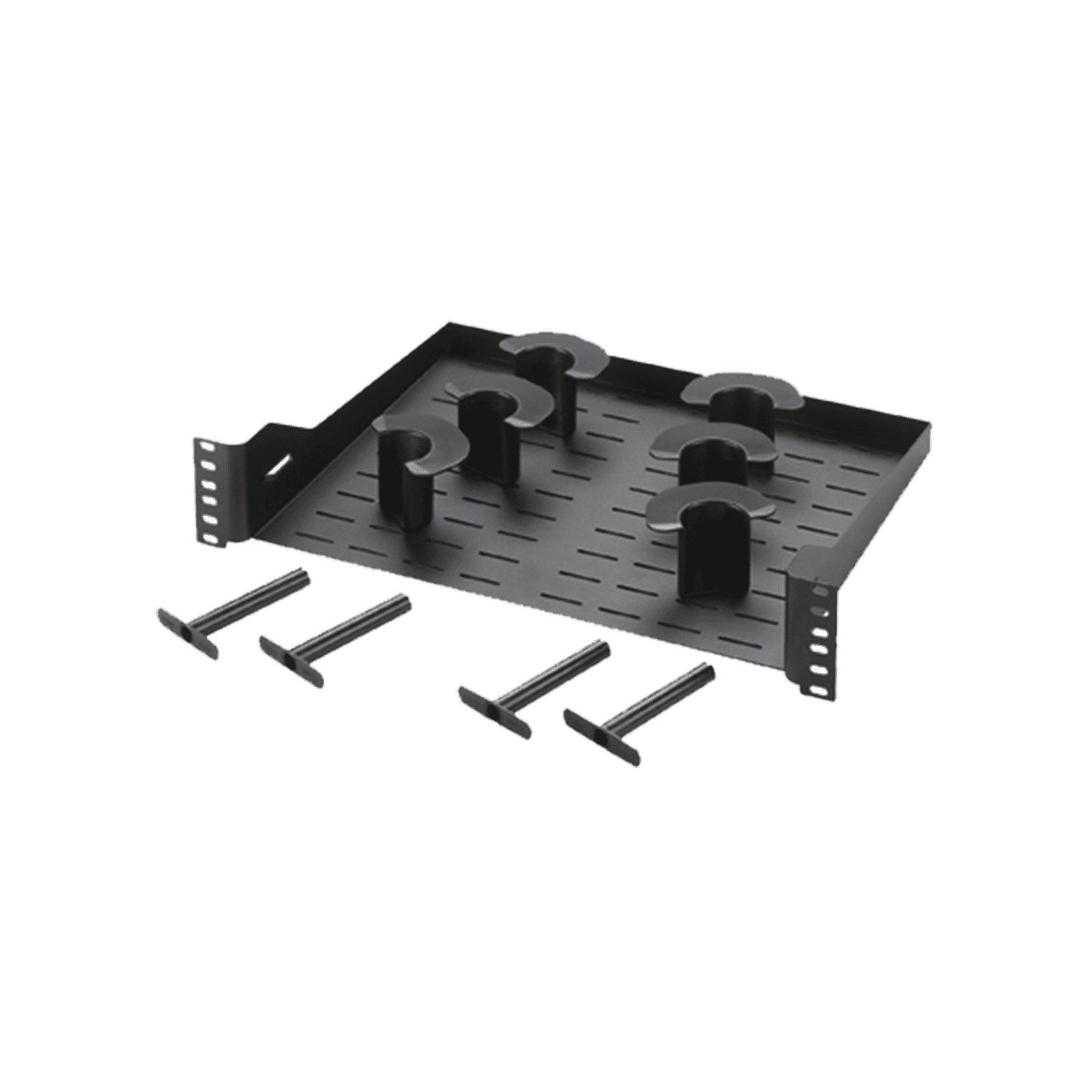 Charola Ventilada Para Administración de Cable en Racks o Gabinetes, con 6 Postes para Control de Holgura, de 19in, 2 UR, Color Negro PZCHSM2 - PANDUIT