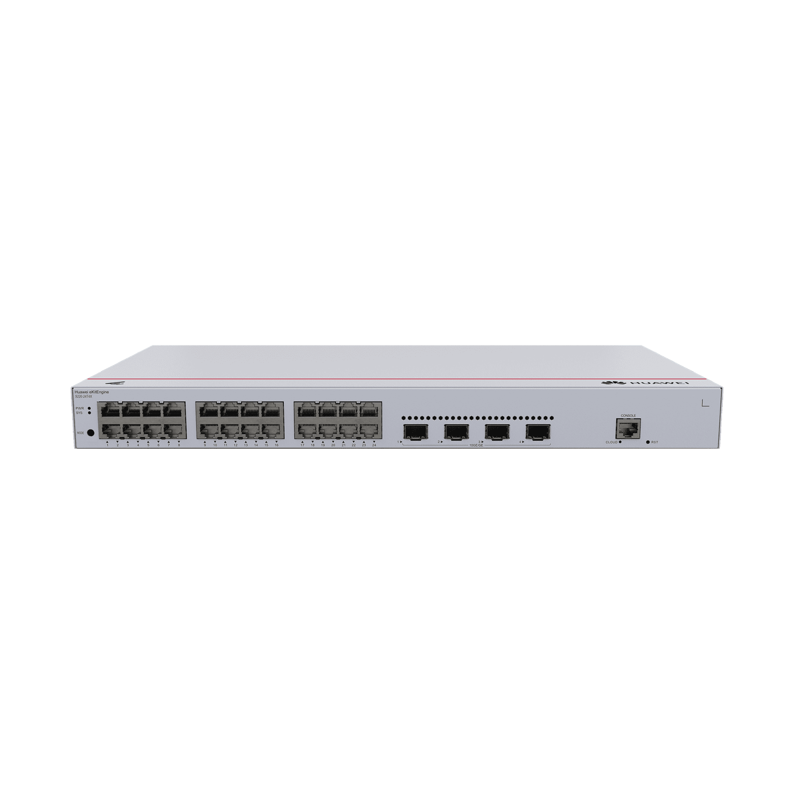 HUAWEI eKit – Switch Gigabit Administrable Capa 2 / 24 puertos 10/100/1000 Mbps / 4 Puertos SFP+ Uplink / Administración Nube Gratis S220-24T4X 223798 - HUAWEI