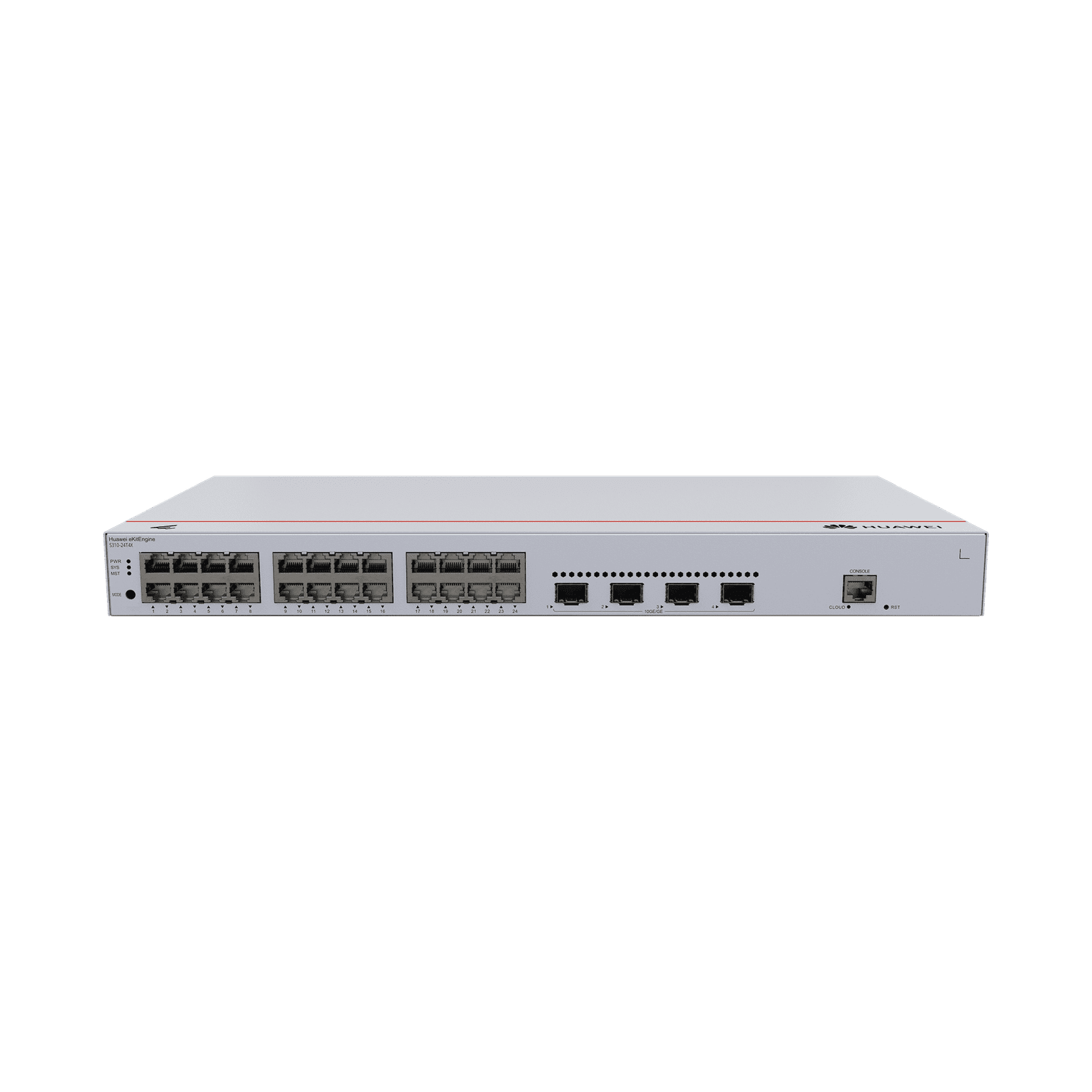 HUAWEI eKit – Switch Gigabit Administrable Capa 3 / 24 puertos 10/100/1000 Mbps / 4 Puertos SFP+ Uplink / iStack /Administración Nube Gratis S310-24T4X 223803 - HUAWEI