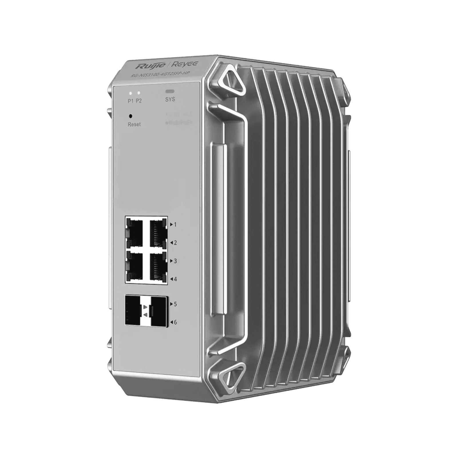 RG-NIS3100-4GT2SFP-HP SWITCH INDUSTRIAL 4 PUERTOS GIGABIT POE 802.3AF/AT 2 PUERTOS SFP ADMINISTRABLE CLOUD RG-NIS3100-4GT2SFP-HP 223554 - RUIJIE