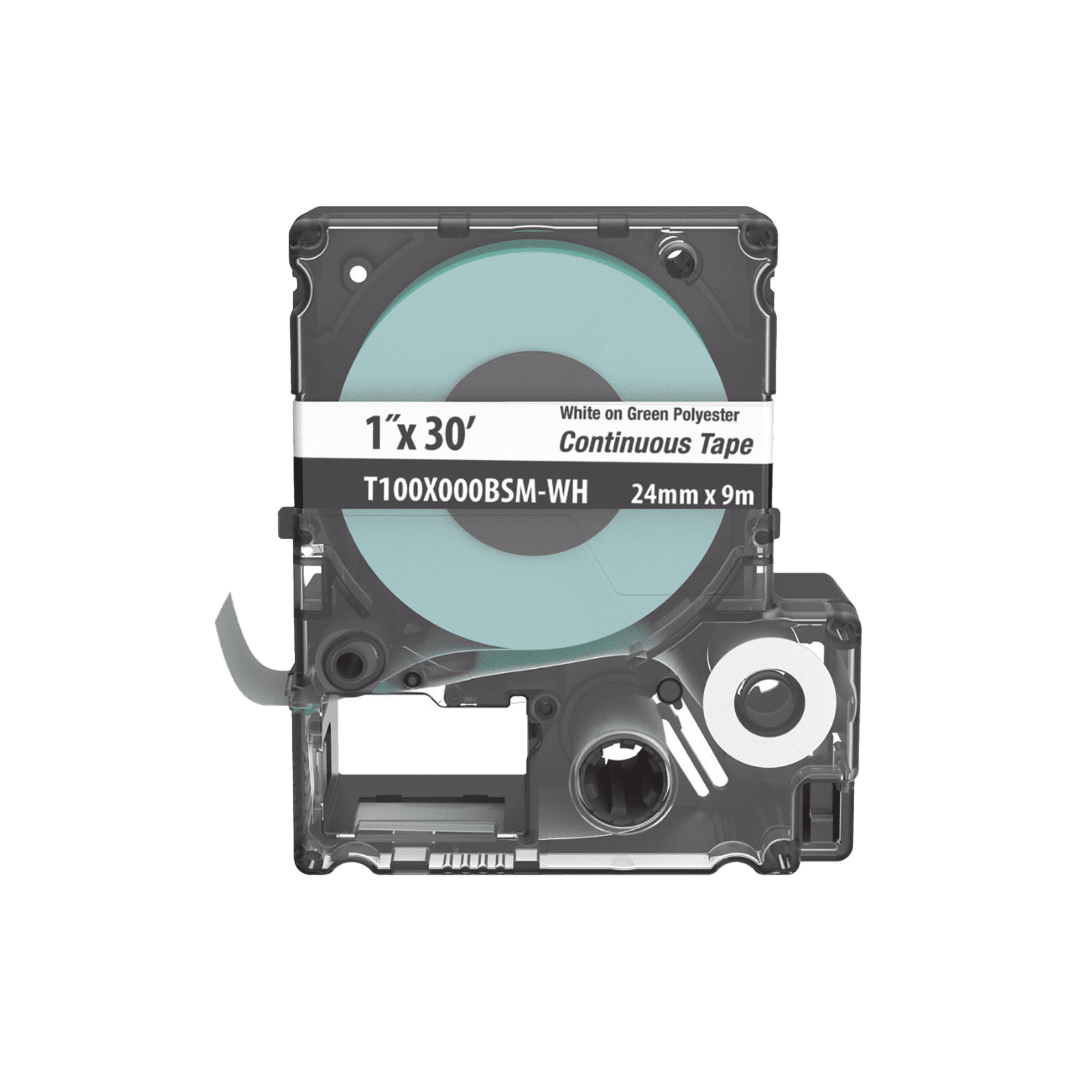 Casete de Etiquetas de Poliéster de Cinta Continua, Color Blanco Sobre Verde, Uso Interior/Exterior, 24 mm (1 in) de Ancho x 9.1 Metros de Largo T100X000BSM-WH - PANDUIT