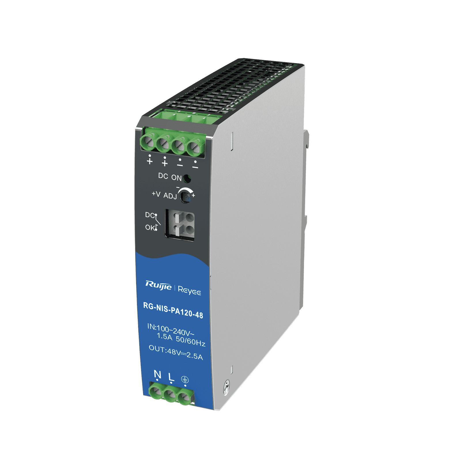 FUENTE DE ALIMENTACION AC/DC 120W DIN-RAIL PARA SWITCH INDUSTRIAL RG-NIS-PA120-48 223642 - RUIJIE