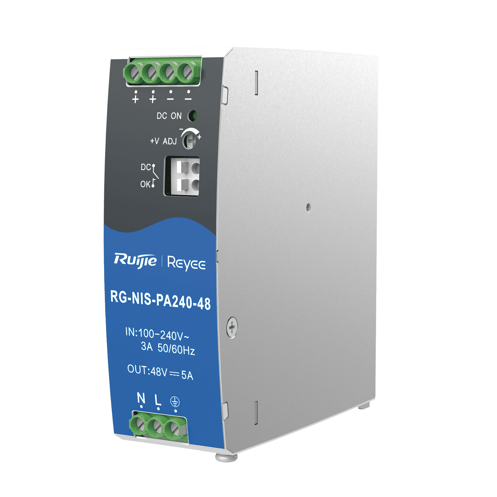 FUENTE DE ALIMENTACION AC/DC 240W DIN-RAIL PARA SWITCH INDUSTRIAL RG-NIS-PA240-48 223648 - RUIJIE