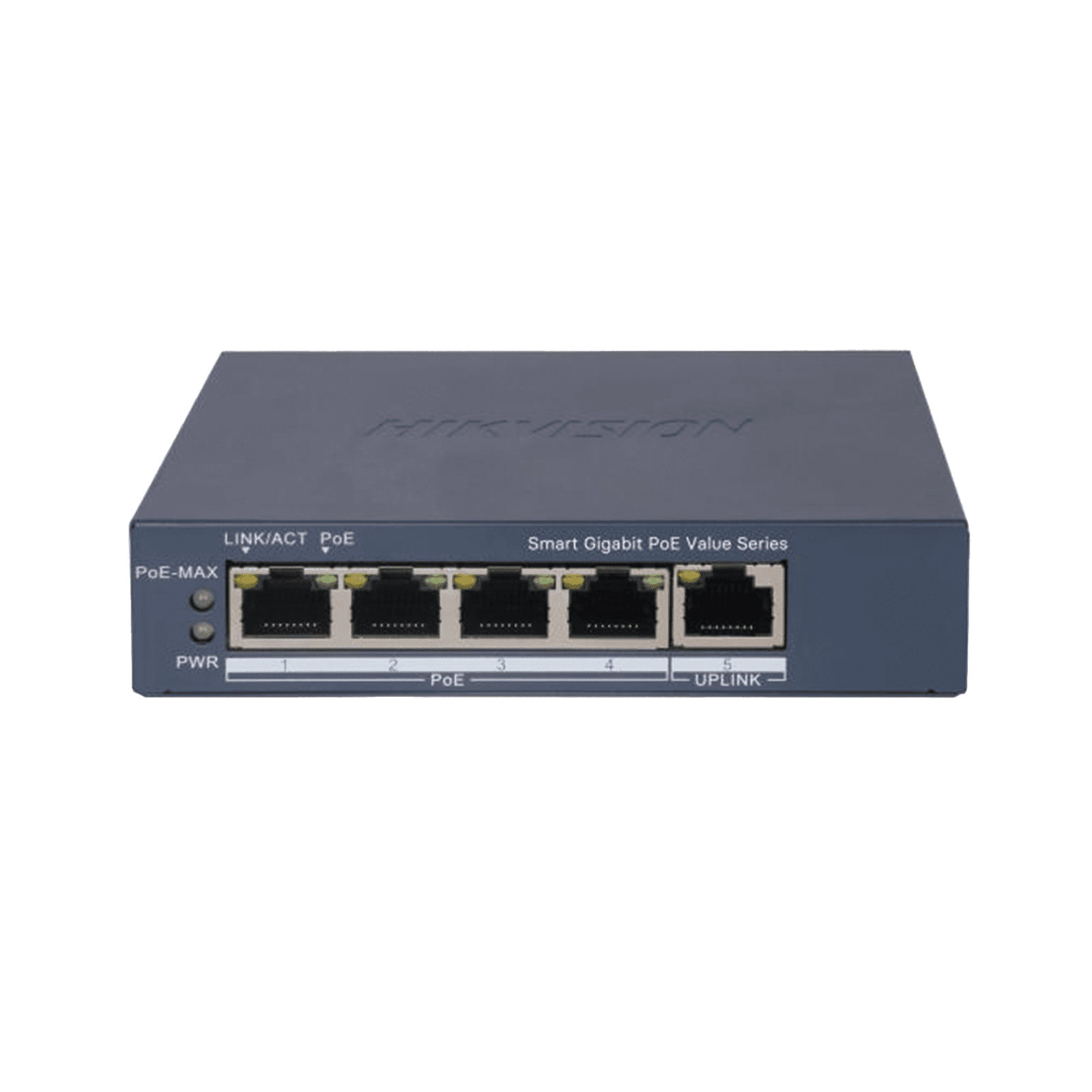 Switch Gigabit PoE+ / Administrable / 4 Puertos 10/100/1000 Mbps PoE af/at / 1 Puerto 10/100/1000 Mbps Uplink / Configuración Nube Hik-PartnerPro / Modo Extendido hasta 300 Metros / 45 Watts DS-3E1505P-EI/M 225281 - HIKVISION