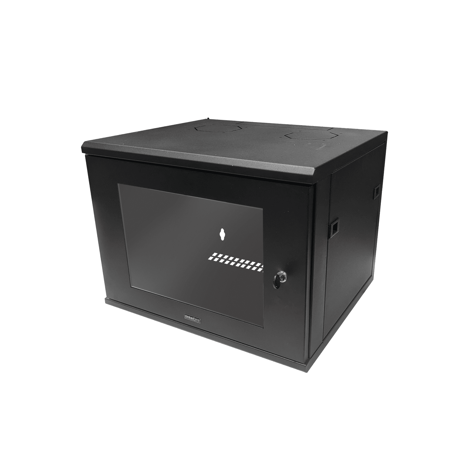 Gabinete de Montaje en Pared, Con Puerta de Cristal, de 19in, 6UR, Color Negro LW-06-05-06-UBG - LINKEDPRO BY EPCOM
