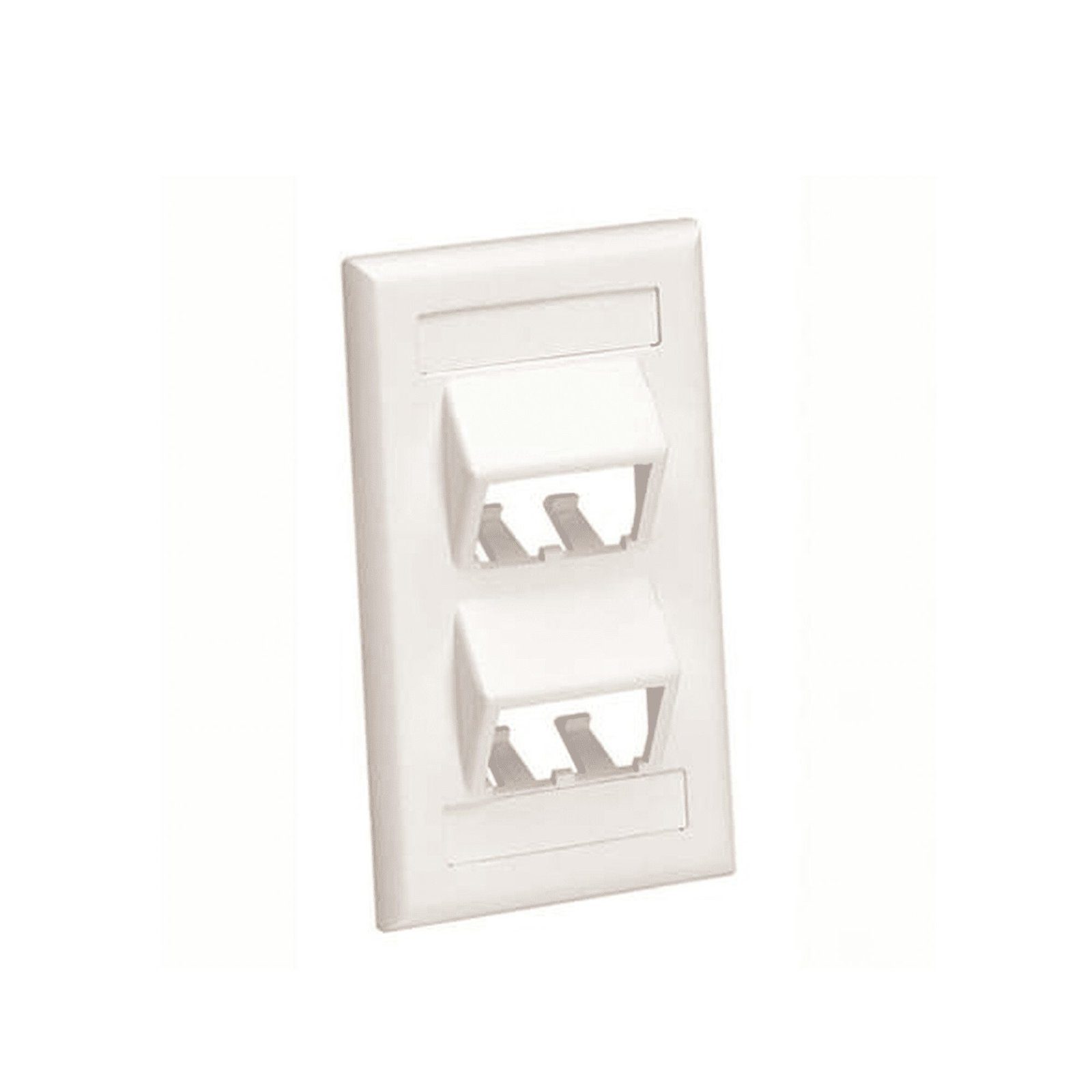 Placa de Pared Vertical Clásica, Salida Para 4 Puertos Mini-Com Inclinados, Con Espacios Para Etiquetas, Color Blanco Mate CFPSL4IWY - PANDUIT