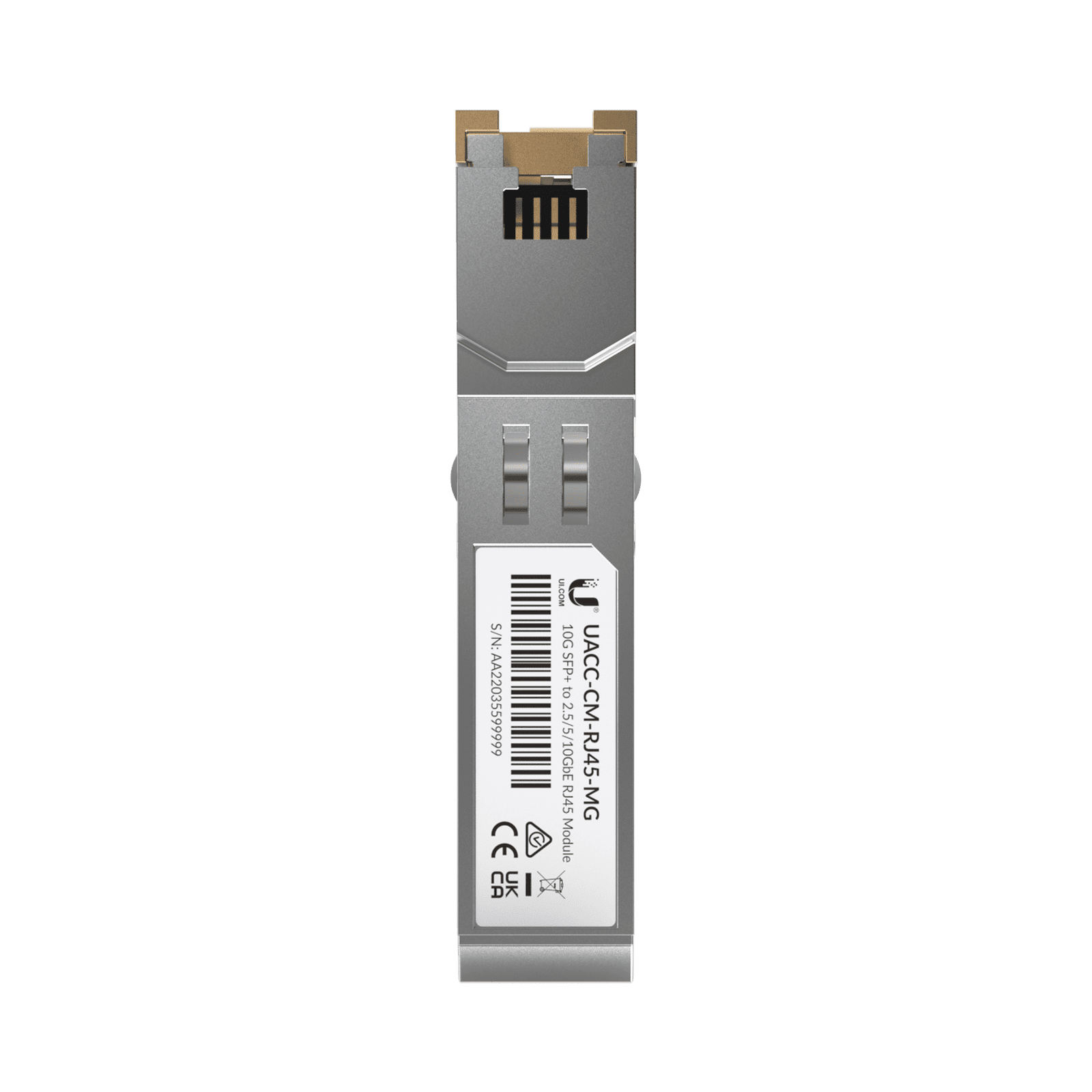 UFiber Tranceptor convertidor de SFP+ a RJ45, velocidades 10/5/2.5/1G UACC-CM-RJ45-MG - UBIQUITI NETWORKS
