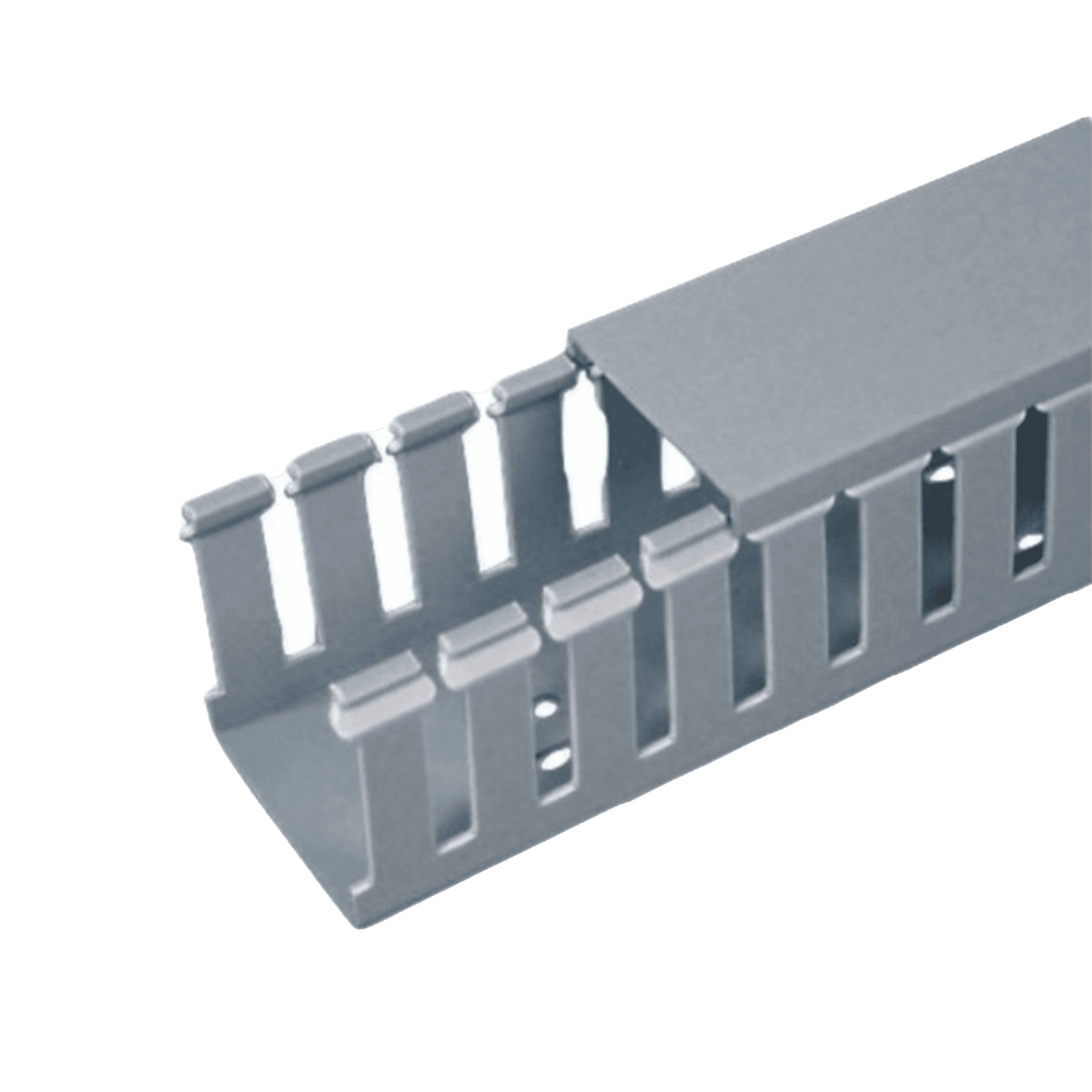 Canaleta Ranurada de PVC con Tapa, Tipo F, 57.2 mm de Ancho, 104.1 mm de Alto y 2 m de Largo, Color Gris FC2X4LG2 - PANDUIT