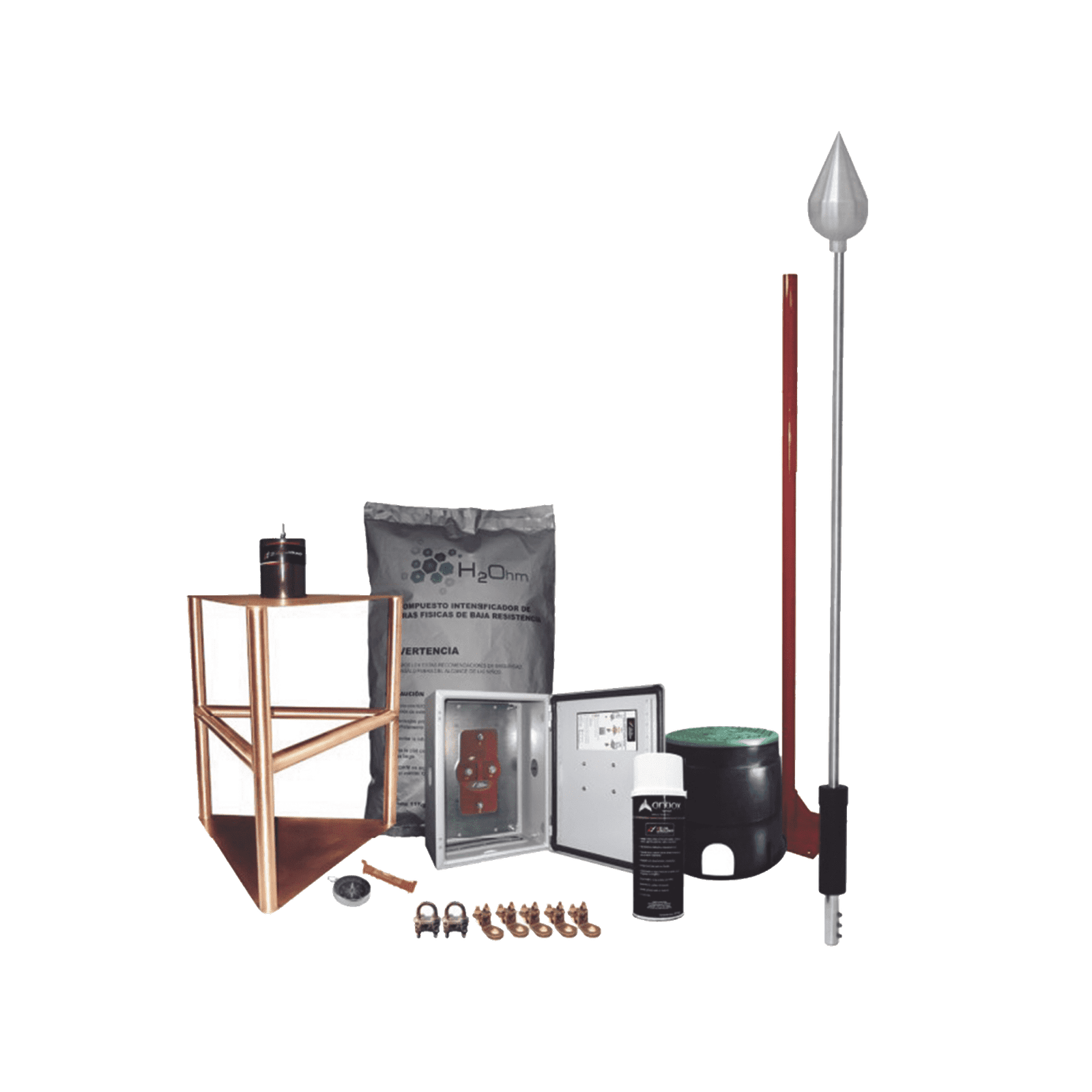 Kit Pararrayo con Accesorios para Protección de Diámetro de 200m. KIT-MASTER-03-V2 - TOTAL GROUND