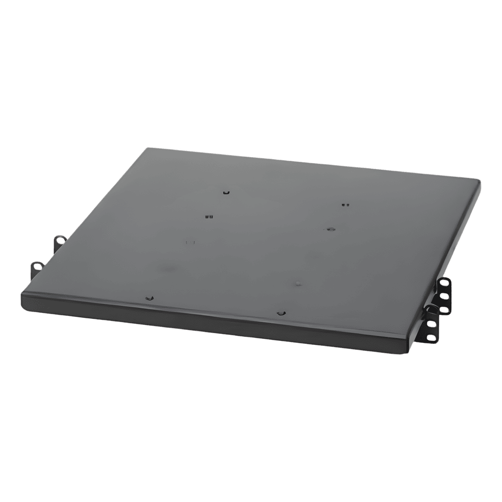 Charola de Doble Fijación en Rack de 2 Postes, 635 mm de Profundidad, y Soporte de Peso de 113 Kg, 1 UR, Color Negro SRM19X25A1