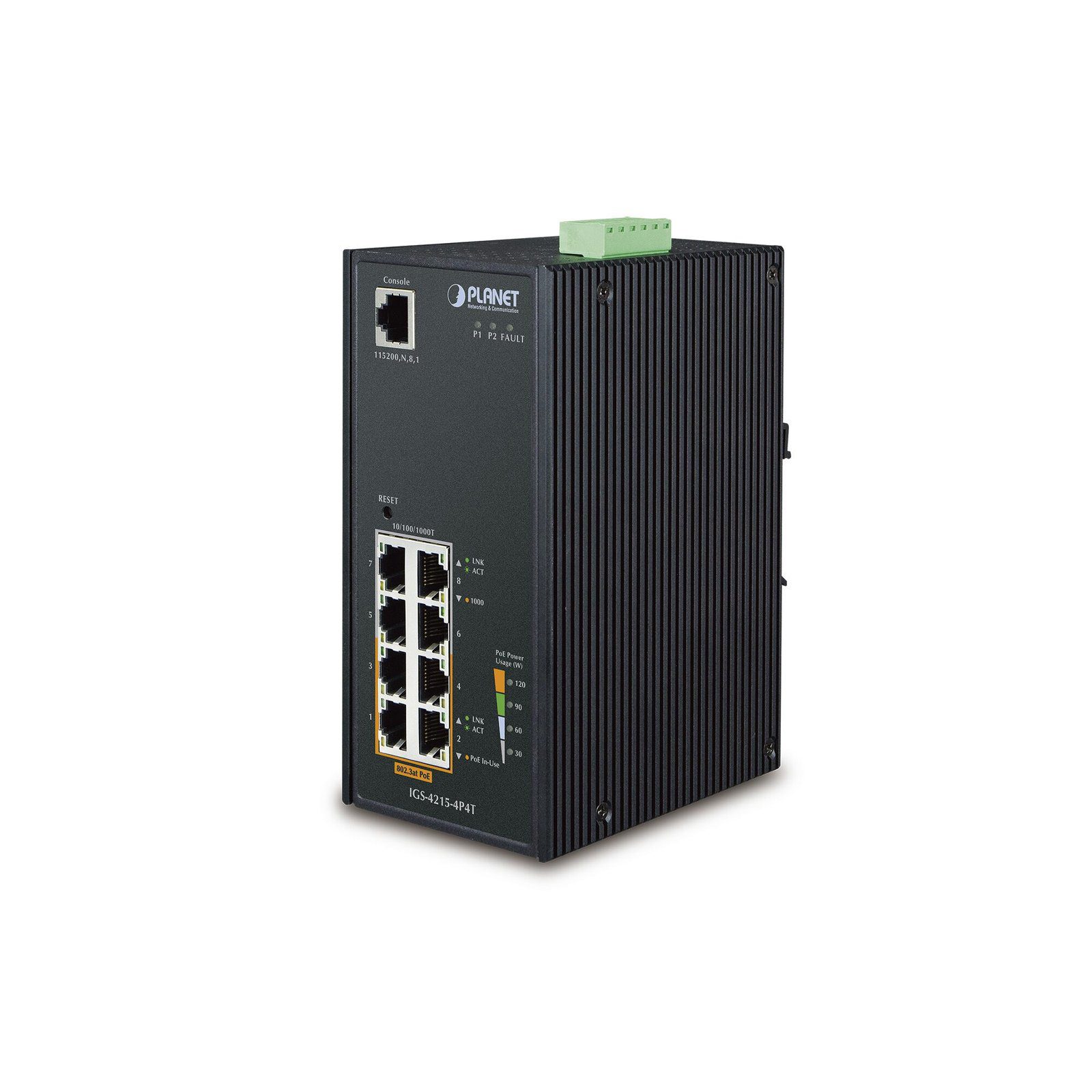 Switch industrial Administrable 4 puertos 1000Mbps, 4 puertos PoE IGS-4215-4P4T - PLANET