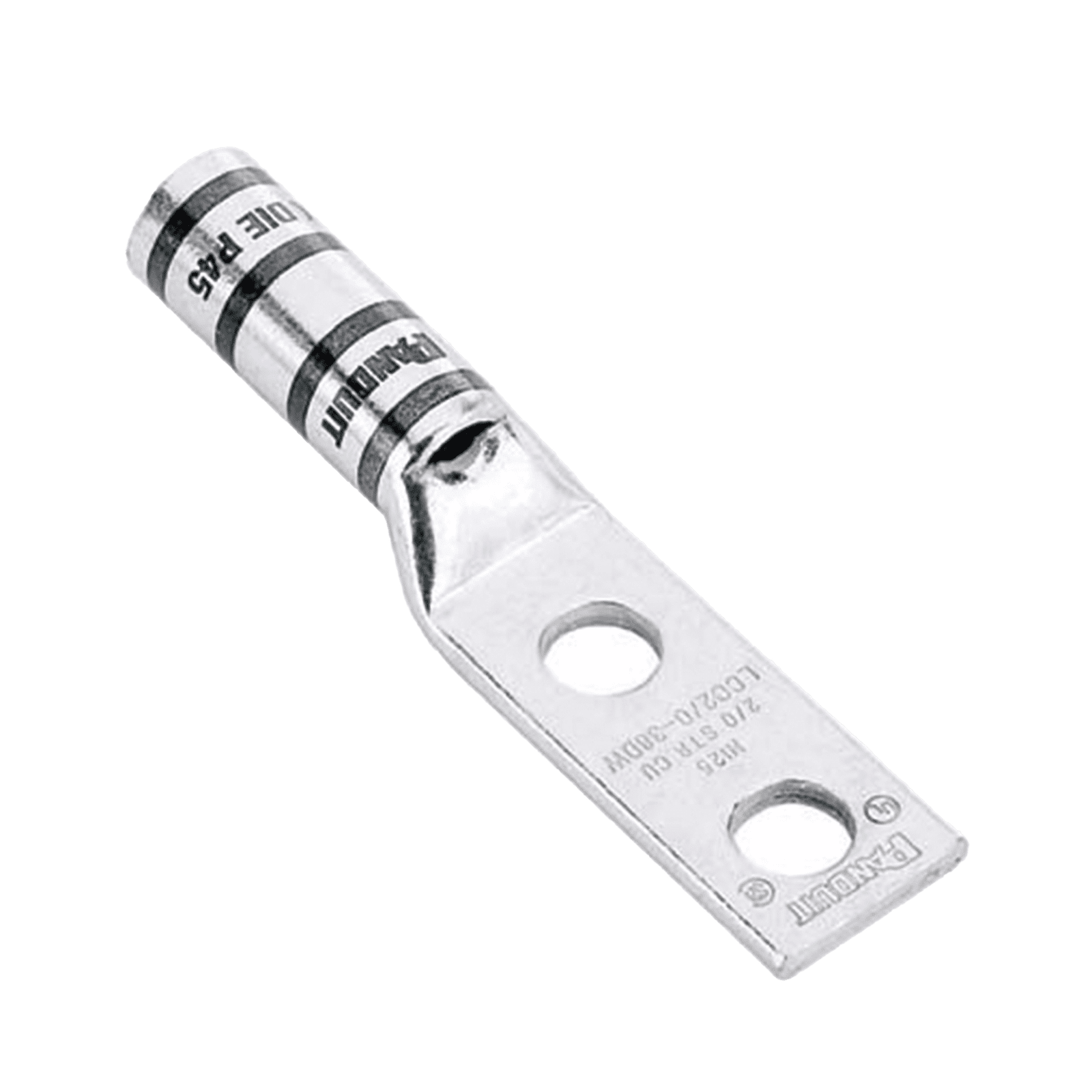 Terminal de Compresión Pan-Lug™ de Barril Largo, de Dos Orificios de 1/2″, para Cable 6 AWG, Espacio entre Orificios de 1.75″. LCC6-12W-L - PANDUIT